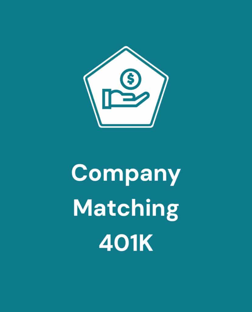 Company matching 401k.