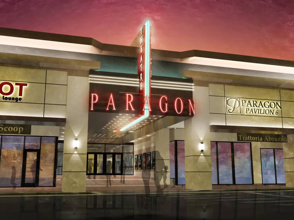 An artist's rendering of the parigon theater.